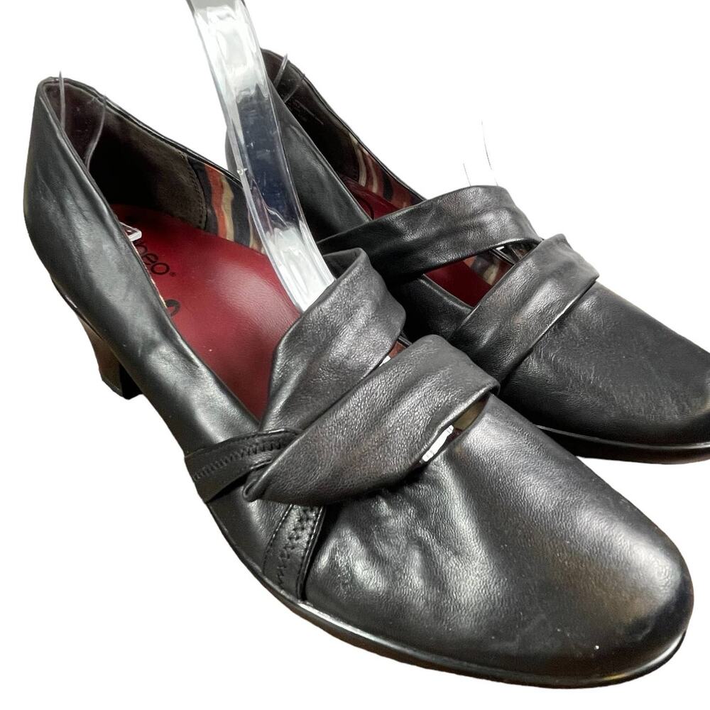 ABEO Leather Mary Jane Chunky Heel SIZE 9 Narrow Womens Comfort Shoes Academia